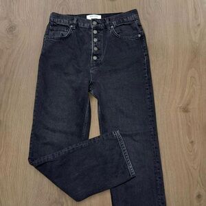 Reformation Cynthia Button Fly High Rise Straight Jeans